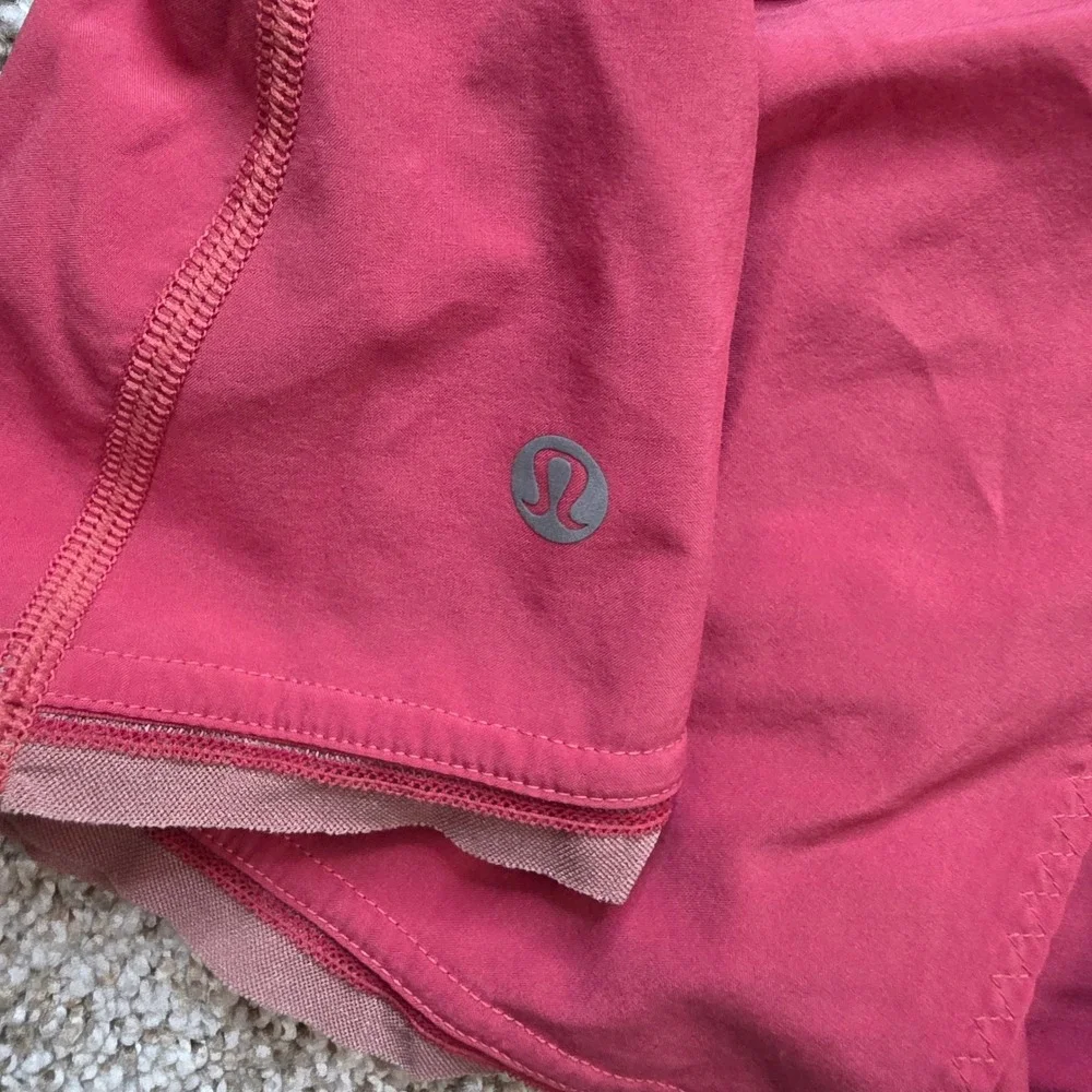 Lululemon High Neck Racerback Tank Top Womens 4 Pink Mesh Trim Activewear Yoga